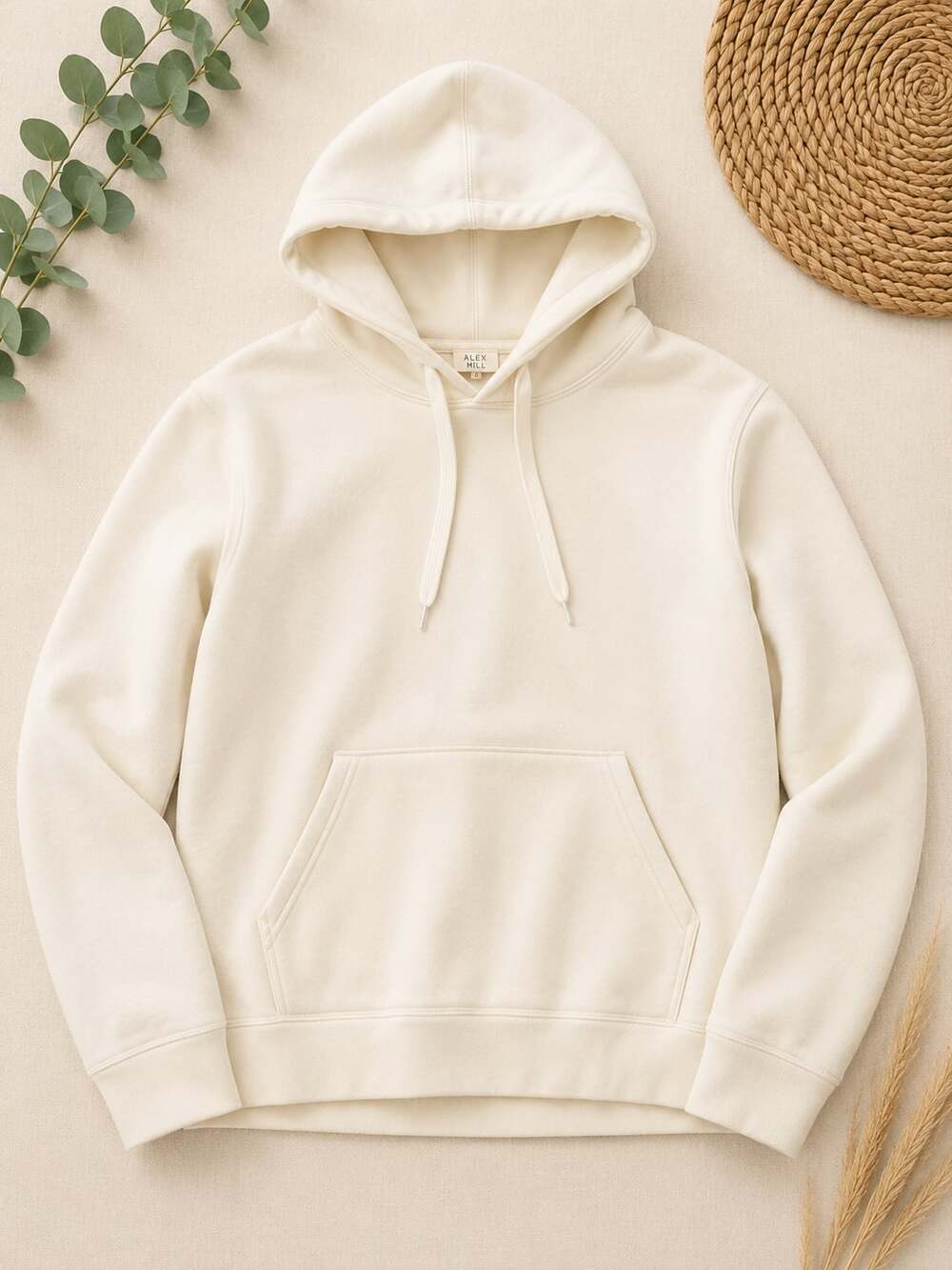 H&M L.O.G.G. Label of Graded Goods Cream Hoodie Sweatshirt M (j1)